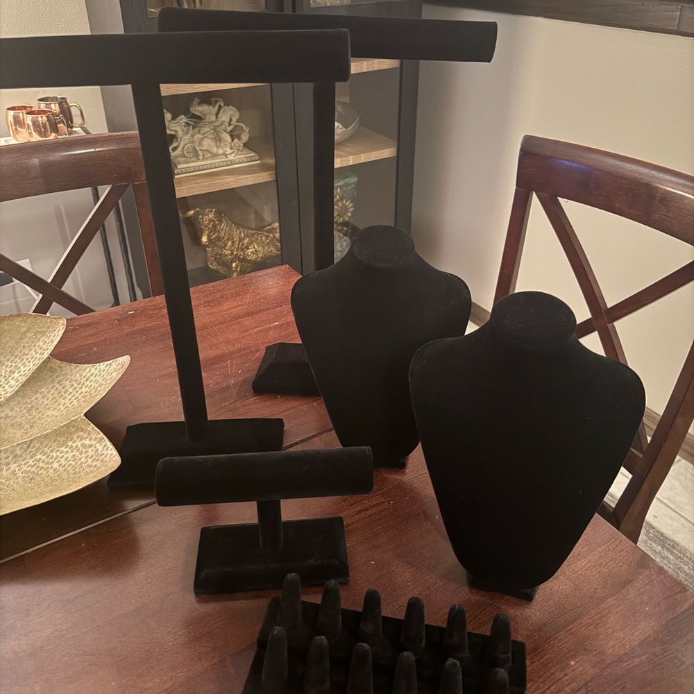 Bundle of Black Velvet Jewelry Display Stands – Necklaces, Bracelets, Rings